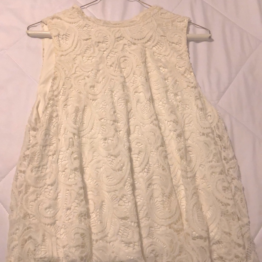 Lace white dressy tank top